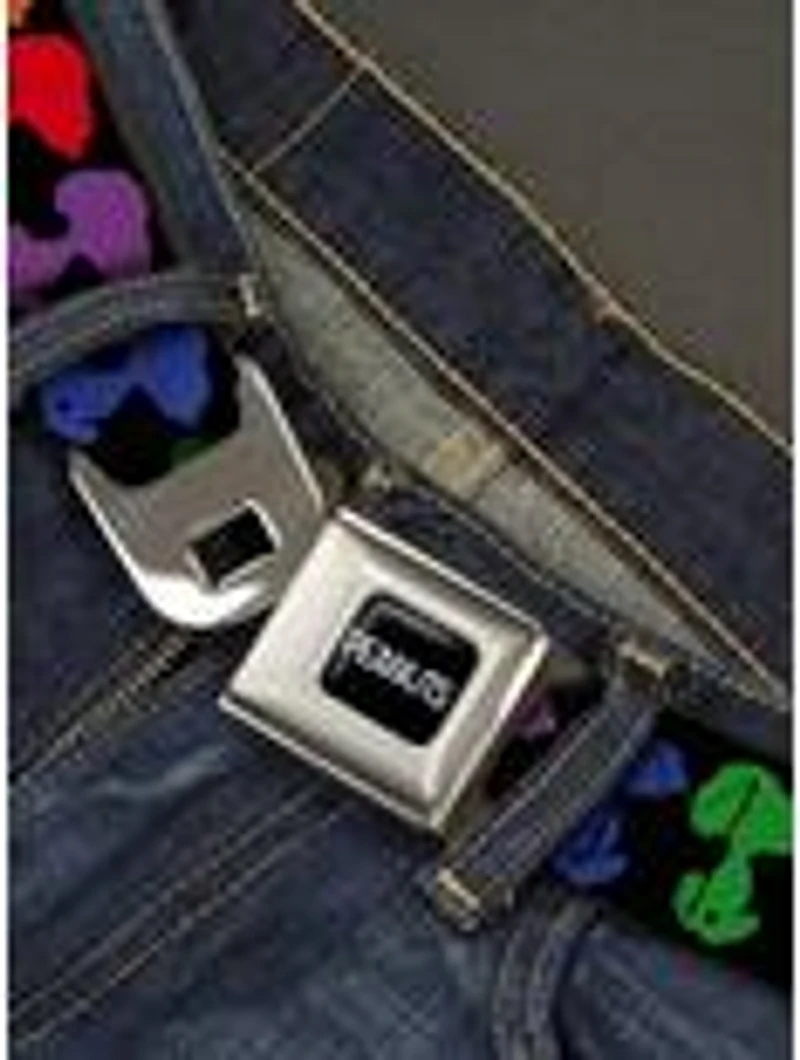 Peanuts Snoopy Silhouette Pose Rainbow Seatbelt Buckle Belt