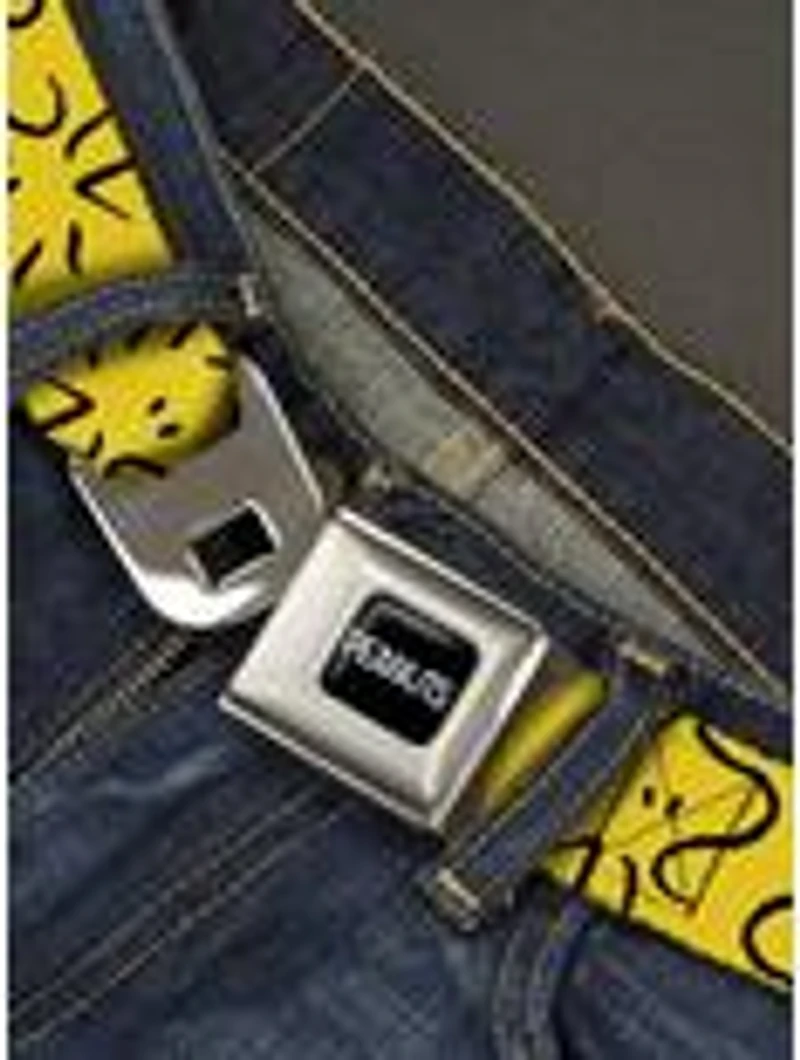 Peanuts Woodstock Line Face Art Seatbelt Buckle Belt