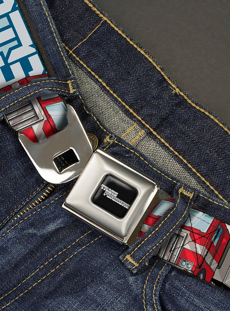 Transformers Autobots Optimus Prime Semi Truck Seatbelt Buckle Belt