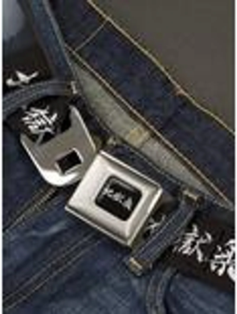 Hell's Paradise Kanji Title Logo & Gabimaru Face Seatbelt Buckle Belt