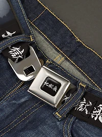 Hell's Paradise Kanji Title Logo & Gabimaru Face Seatbelt Buckle Belt