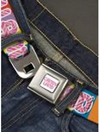Candy Land Game Logo Color Blocks Seatbelt Buckle Belt