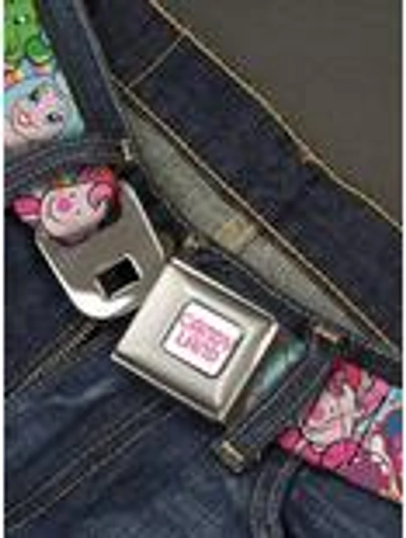 Candy Land Character Lineup Stripe Seatbelt Buckle Belt