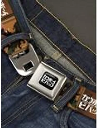 Cowboy Bebop Crew Group & Title Logo Blocks Seatbelt Buckle Belt