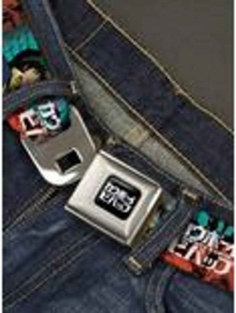 Cowboy Bebop Spike & Faye Brick Pose Logos Seatbelt Buckle Belt