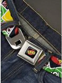 UNO Cards Stacked Collage Seatbelt Buckle Belt