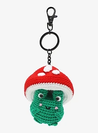 Crochet Toadstool Frog Keychain
