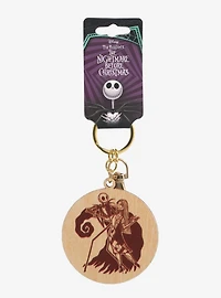 Disney The Nightmare Before Christmas Jack & Sally Wood Keychain
