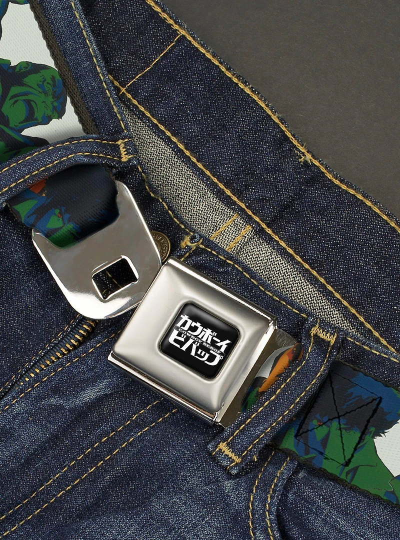 Cowboy Bebop Crew Group Pose & Logo Youth Seatbelt Buckle Belt