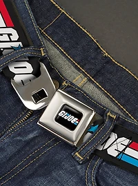 GI Joe Title Logo Stripe Youth Seatbelt Buckle Belt