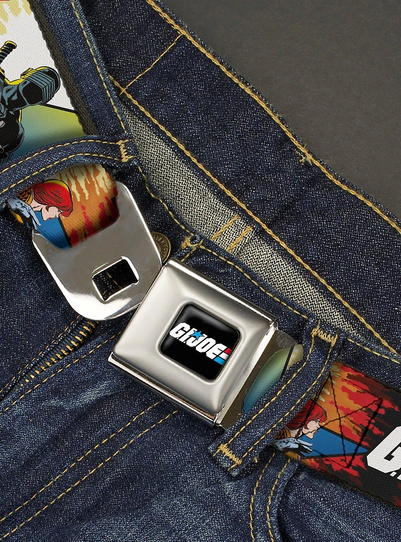 GI Joe Storm Shadow Snake Eyes & Scarlett Comic Cover Youth Seatbelt Buckle Belt