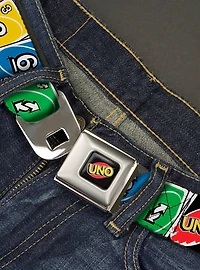 UNO Cards Lineup Stack Youth Seatbelt Buckle Belt