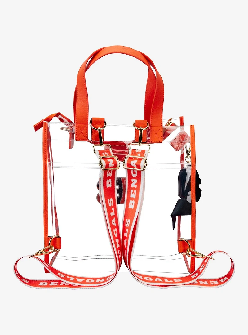 Loungefly NFL Cincinnati Bengals Clear Convertible Backpack & Tote Stadium Bag