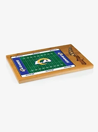 NFL Los Angeles Rams Football Field Glass Top Cutting Board & Knife