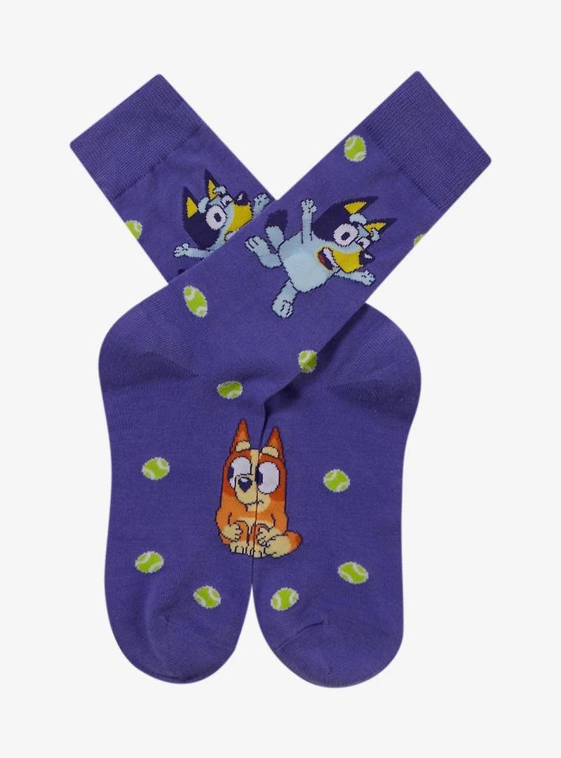 Bluey Bingo & Bluey Tennis Ball Allover Print Crew Socks - BoxLunch Exclusive