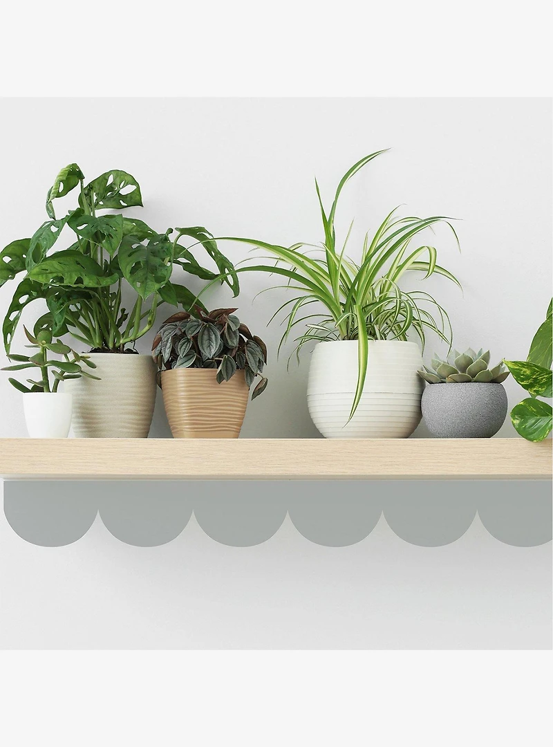 Grey Peel & Stick Scallop Border Decal