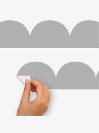 Grey Peel & Stick Scallop Border Decal
