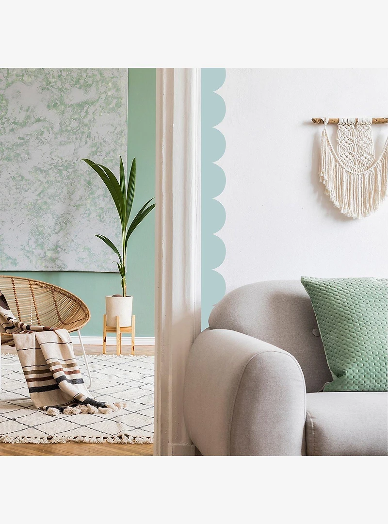 Teal Peel & Stick Scallop Border Decal