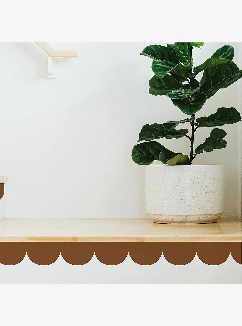 Brown Peel & Stick Scallop Border Decal