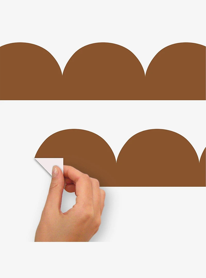 Brown Peel & Stick Scallop Border Decal