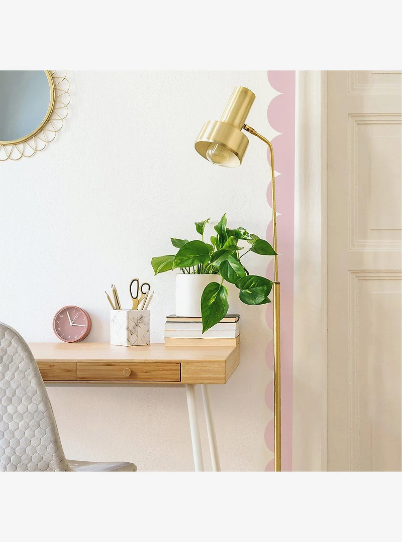 Pink Peel & Stick Scallop Border Decal