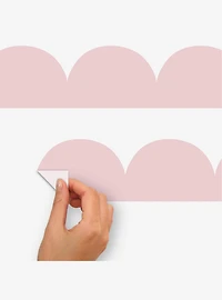 Pink Peel & Stick Scallop Border Decal