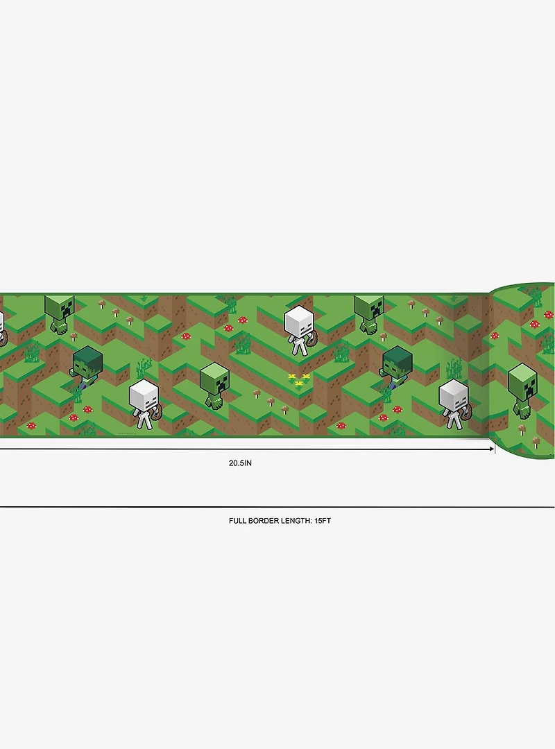 Minecraft Hillside Peel & Stick Border