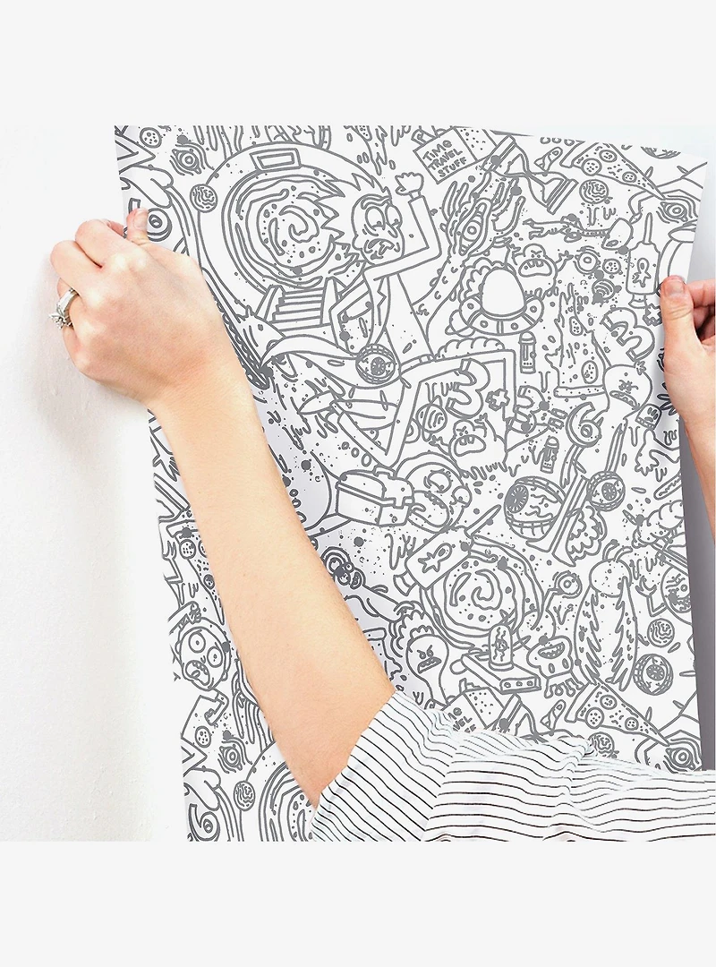 Rick and Morty Doodle Peel & Stick Wallpaper