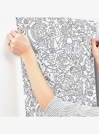 Rick and Morty Doodle Peel & Stick Wallpaper