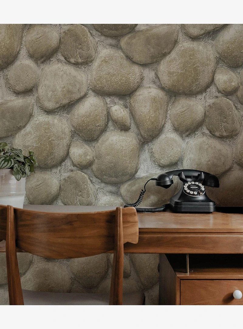 Yellowstone Root Rocks Beige Peel & Stick Wallpaper