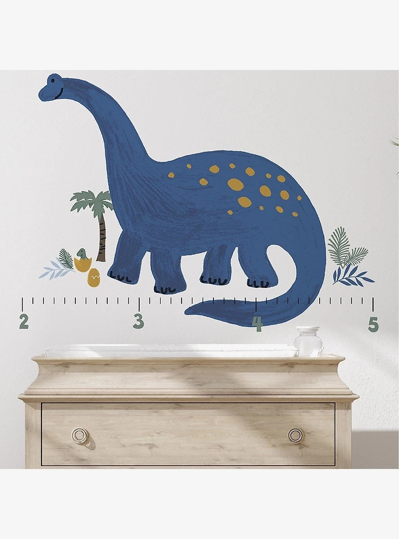 Dino Growth Chart Blue Wall Decals