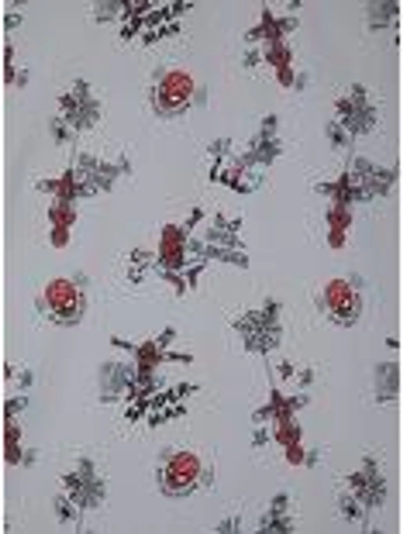 Marvel Spider-Man Doodle Icons Allover Print Woven Button-Up