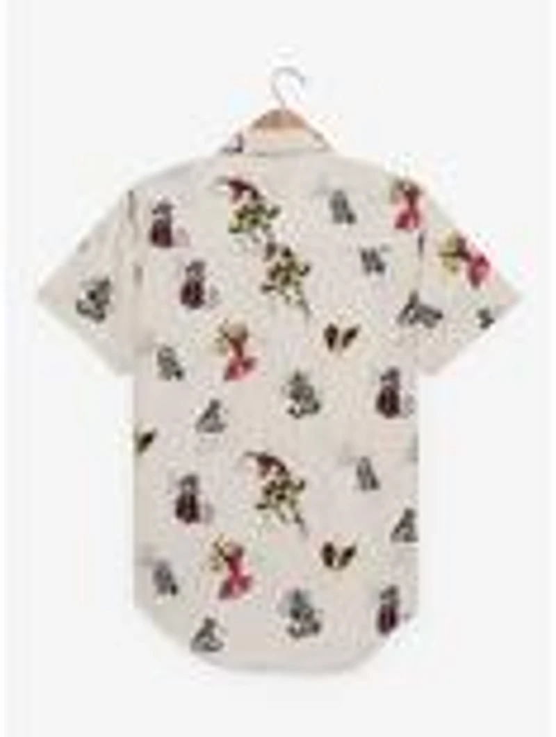 Marvel Deadpool & Wolverine Doodle Icons Allover Print Woven Button-Up