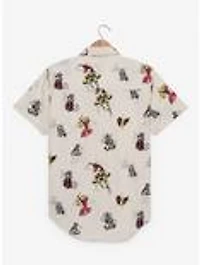 Marvel Deadpool & Wolverine Doodle Icons Allover Print Woven Button-Up