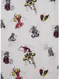 Marvel Deadpool & Wolverine Doodle Icons Allover Print Woven Button-Up