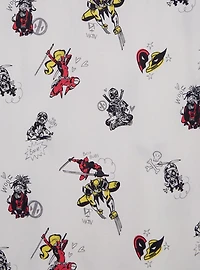 Marvel Deadpool & Wolverine Doodle Icons Allover Print Woven Button-Up
