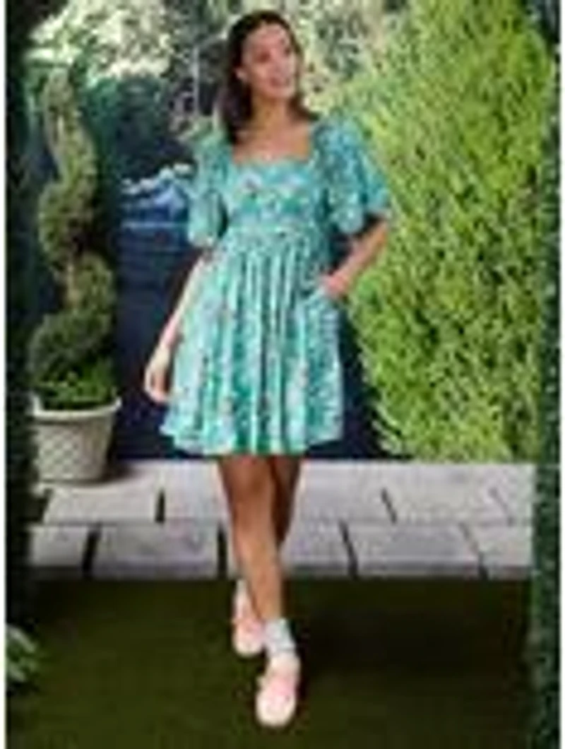 Disney Mulan Icons Allover Print Smock Dress - BoxLunch Exclusive