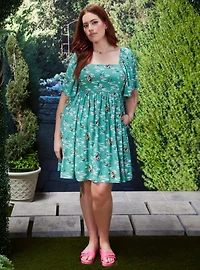 Disney Mulan Icons Allover Print Plus Smock Dress - BoxLunch Exclusive