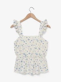 Disney Cinderella Floral Ruffled Women's Tank Top