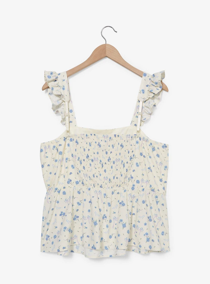 Disney Cinderella Floral Ruffled Women's Plus Tank Top