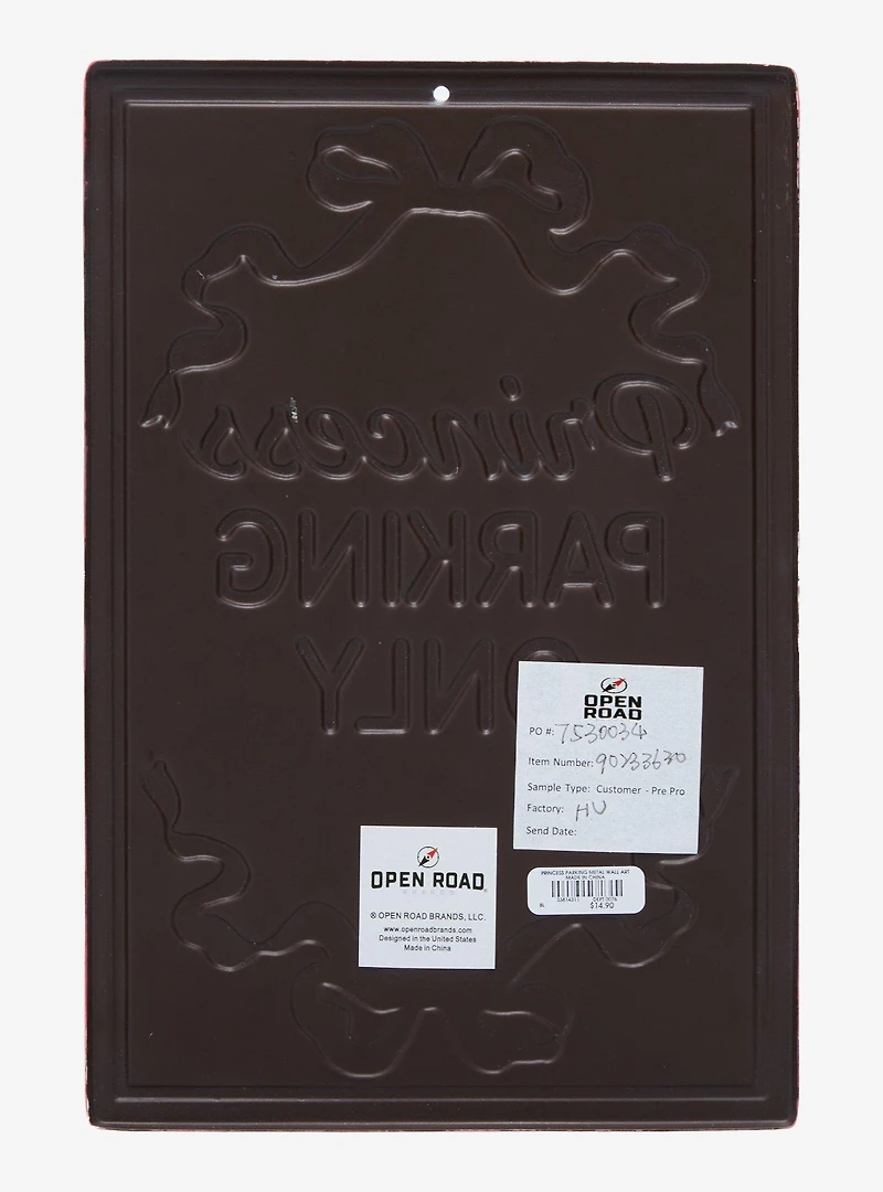 Princess Parking Only Wall Art