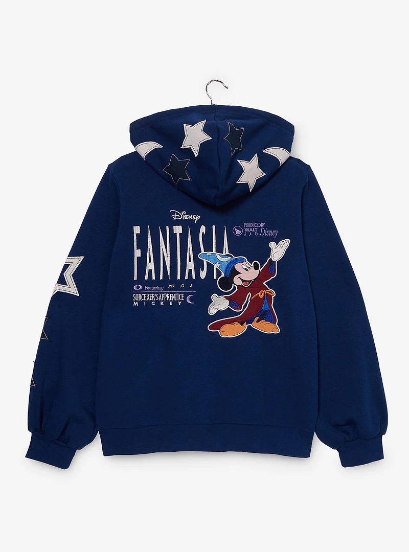 Disney Fantasia Sorcerer's Apprentice Mickey Stars Women's Plus Zippered Hoodie - BoxLunch Exclusive