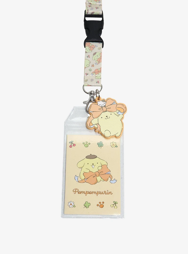 Sanrio Pompompurin Bow Allover Print Lanyard - BoxLunch Exclusive