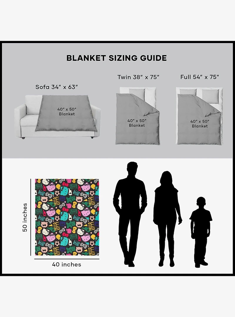 Sanrio Hello Kitty & Friends "Friends Collage" Silk Touch Throw Blanket