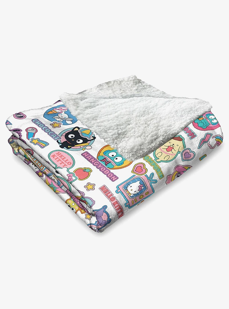 Sanrio Hello Kitty & Friends Squad Up Silk Touch Sherpa Throw Blanket