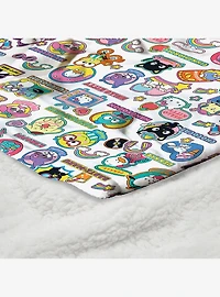 Sanrio Hello Kitty & Friends Squad Up Silk Touch Sherpa Throw Blanket