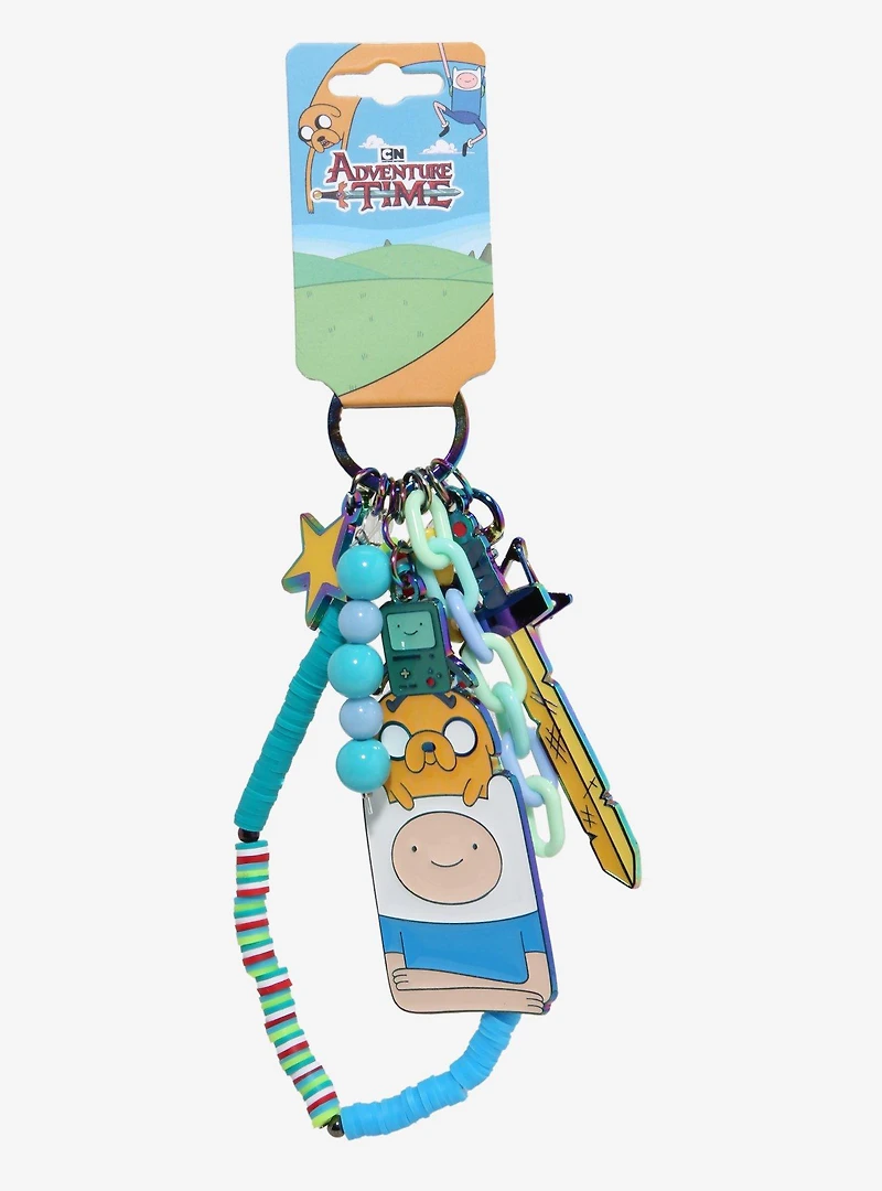 Adventure Time Characters Multi-Charm Beaded Keychain - BoxLunch Exclusive