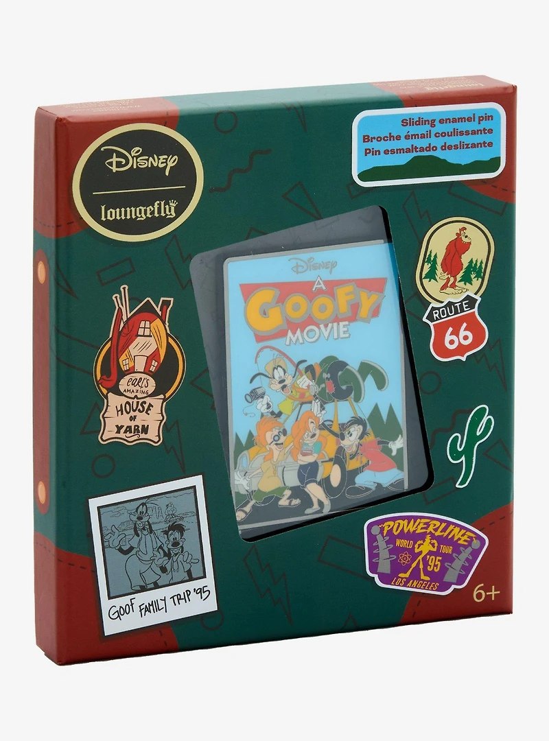 Loungefly Disney A Goofy Movie VHS Cover Sliding Limited Edition Enamel Pin - BoxLunch Exclusive