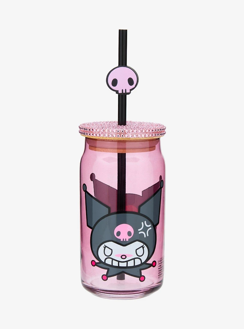 Sanrio Kuromi Rhinestone Tumbler with Straw Charm