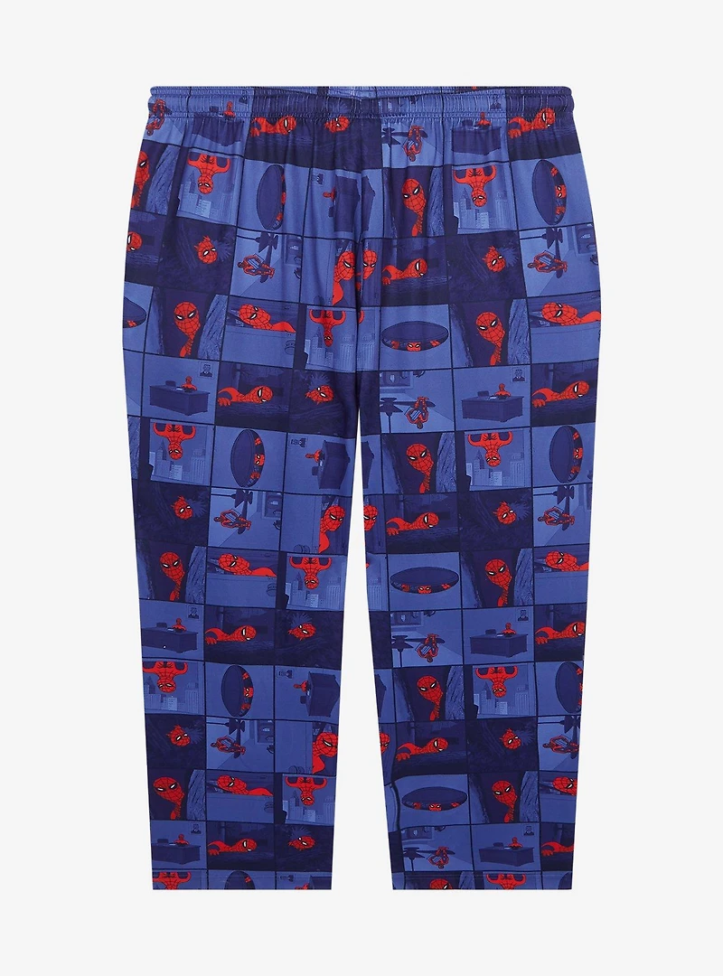 Marvel Spider-Man Hiding Panels Allover Print Women's Plus Sleep Pants - BoxLunch Exclusive